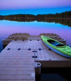 EZ Dock with Kayak at Sunset