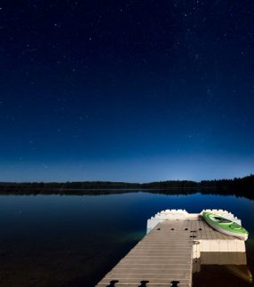 Dock on Lake at Night