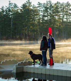 Floating Dock with Dog