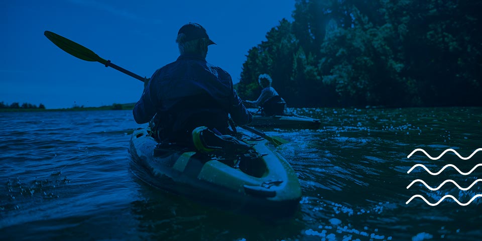 Two people kayaking the finger lakes