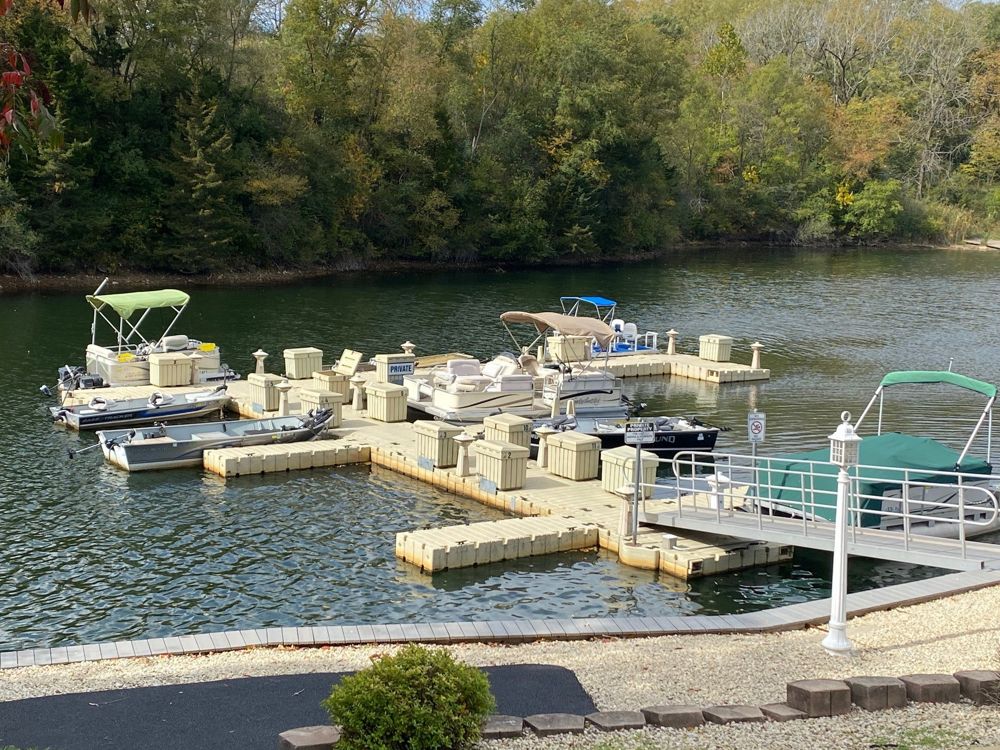 Boat port with containers