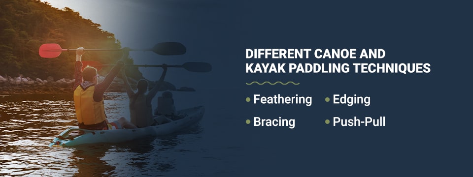 Different canoe and kayak paddling techniques