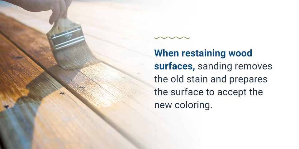 Sand and stain your dock