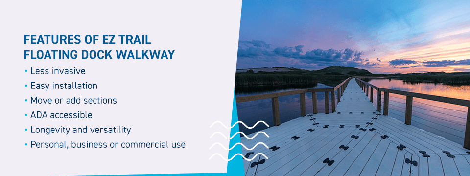 Características de EZ Trail pasarela de muelle flotante
