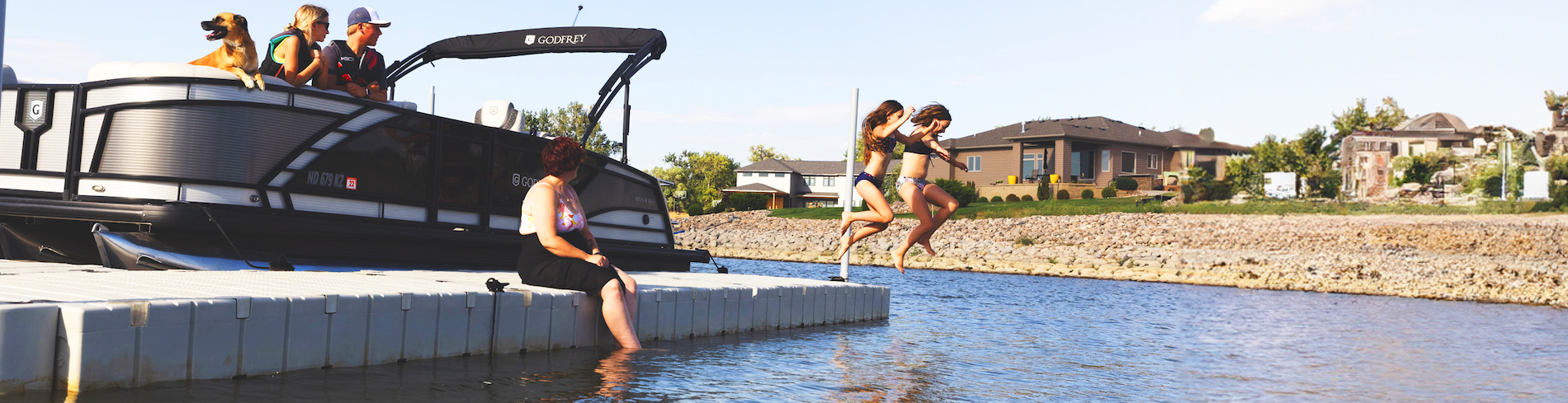 jumping in the lake from an EZ Dock