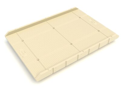 4 foot by 6 foot gangway for a floating dock, beige, non-slip poly